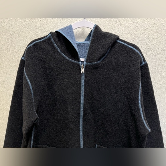 Cabi Wool Zip Hooded Jacket Sweater Pockets Thick Charcoal Gray Women's Large - Picture 3 of 8